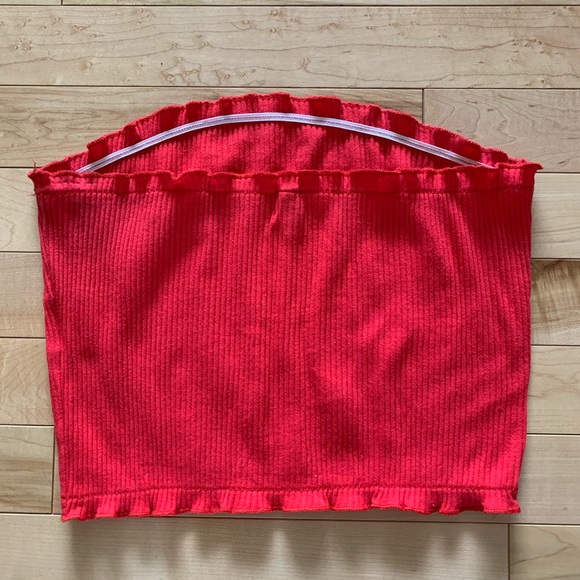 💛Zaful Red Ruffled Tube Top - Picture 2 of 3